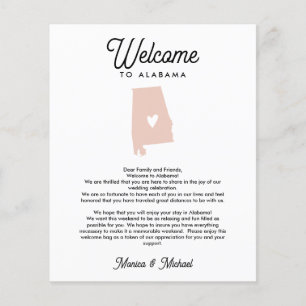 Welcome to Alabama Letter & Itinerary ANY COLOR