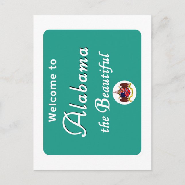 Welcome to Alabama - USA Road Sign Postcard (Front)