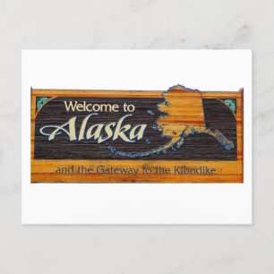 Welcome to Alaska Sign Postcard