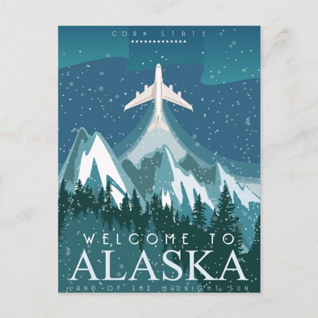 Welcome to ALASKA state of america  Postcard (Front)