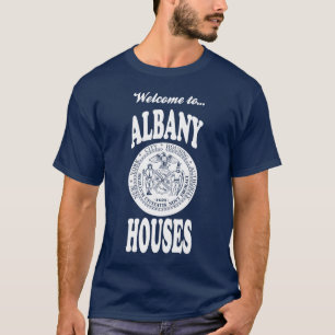 Welcome to Albany Houses - White Print T-Shirt