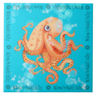 Welcome to Amanda’s Galley octopus with bubbles Ceramic Tile