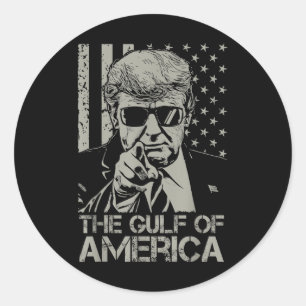 Welcome To Americas Gulf Retro Donald Trump Usa Fl Classic Round Sticker