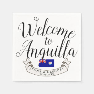 Welcome to Anguilla   Destination Wedding Favour Napkin