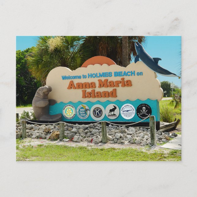 Welcome to Anna Maria Island Sign Postcard (Front)