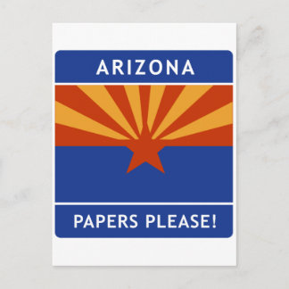Welcome to Arizona, Papers Please! Postcard