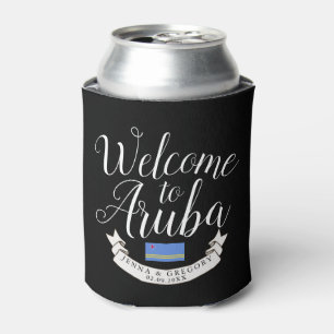 Welcome to Aruba Destination Wedding Custom Can Cooler
