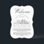 Welcome to Atlanta | Guests Details Invitation<br><div class="desc">A unique guest details card tailored to your wedding guest travelling to see you in the beautiful city of Atlanta, Georgia. It features a modern deco-style illustration of the city's skyline on the front followed by spaces for your unique wedding day information on the back. All elements of this item...</div>