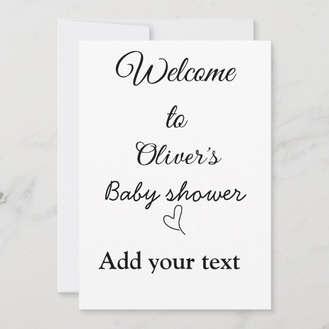 Welcome to baby shower add name text quote invitation (Front)