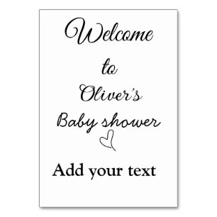 Welcome to baby shower add name text quote table number