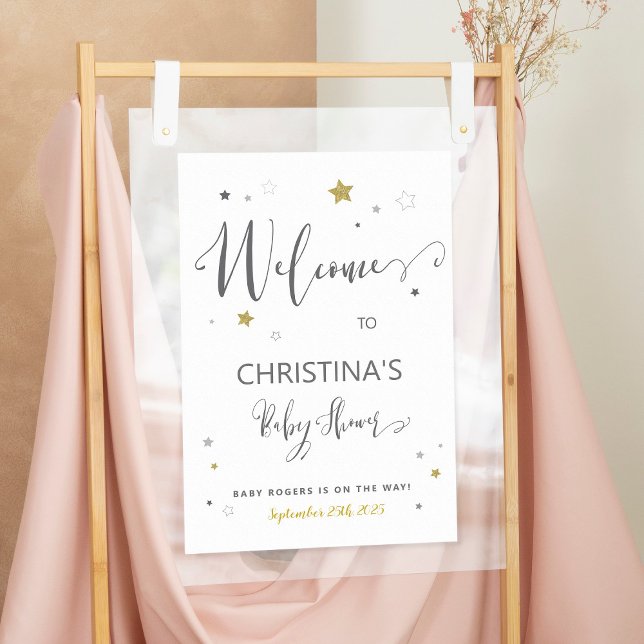 Welcome to baby shower gender neutral colours star poster (Creator Uploaded)