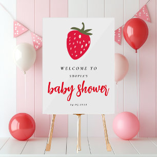 Welcome to Baby Shower with Strawberry Acrylic Sign