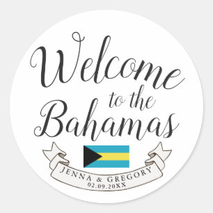 Welcome to Bahamas Destination Wedding Custom Classic Round Sticker