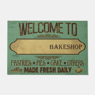 Welcome To Bakeshop Doormat, Customised Bakeshop Doormat