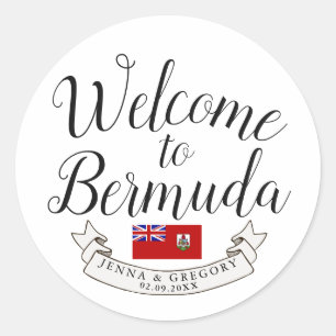 Welcome to Bermuda   Destination Wedding Favour Classic Round Sticker