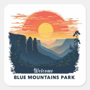 Welcome to Blue Mountains National Australian Park Square Sticker