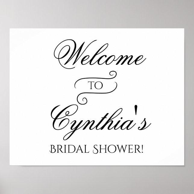 Welcome to Bridal Shower Poster Sign (Front)