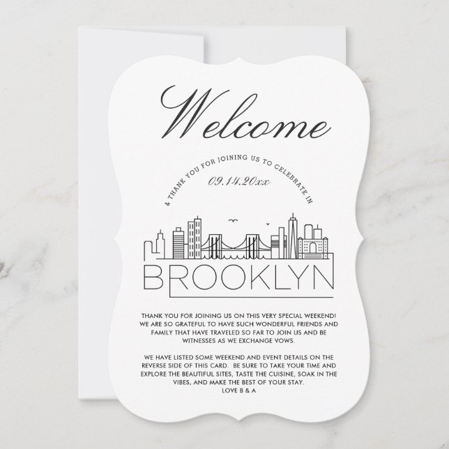 Welcome to Brooklyn | Guests Details Invitation (Front)