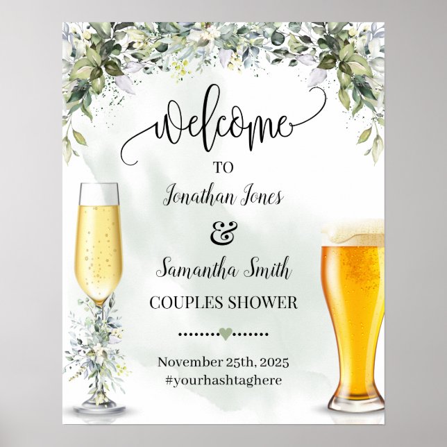 Welcome to bubbles and brews Eucalyptus succulent Poster (Front)