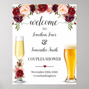 Welcome to bubbles and brews marsala shower sign