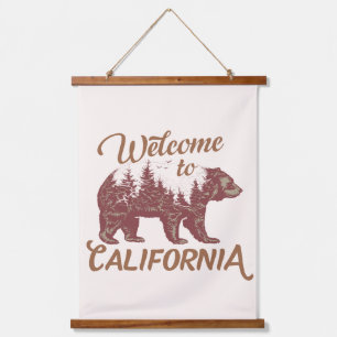 Welcome to California Bear Forest  Hanging Tapestry