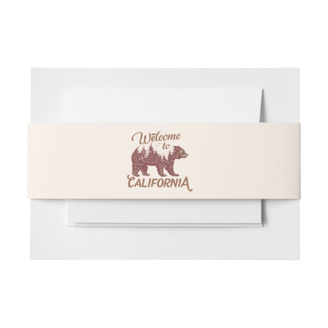 Welcome to California Bear Forest  Invitation Belly Band (Front Example)