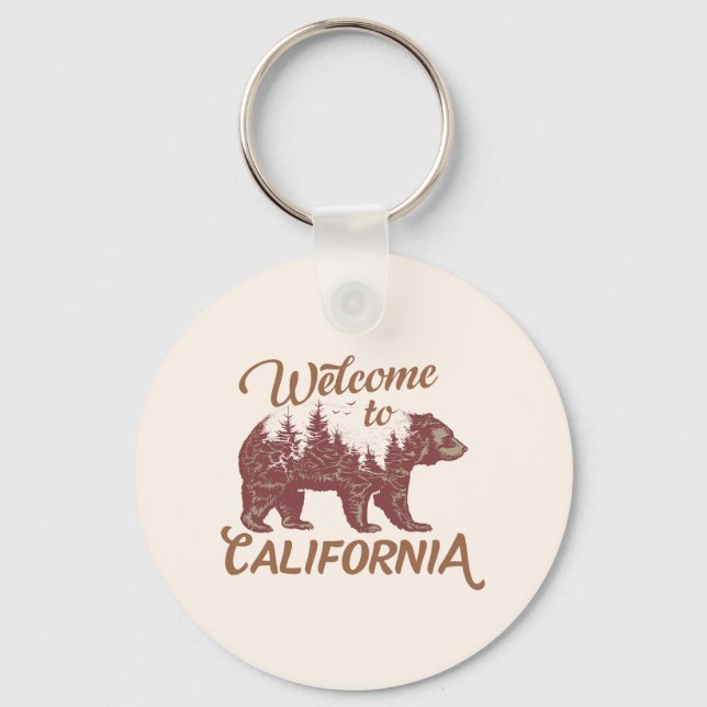 Welcome to California Bear Forest  Key Ring (Front)