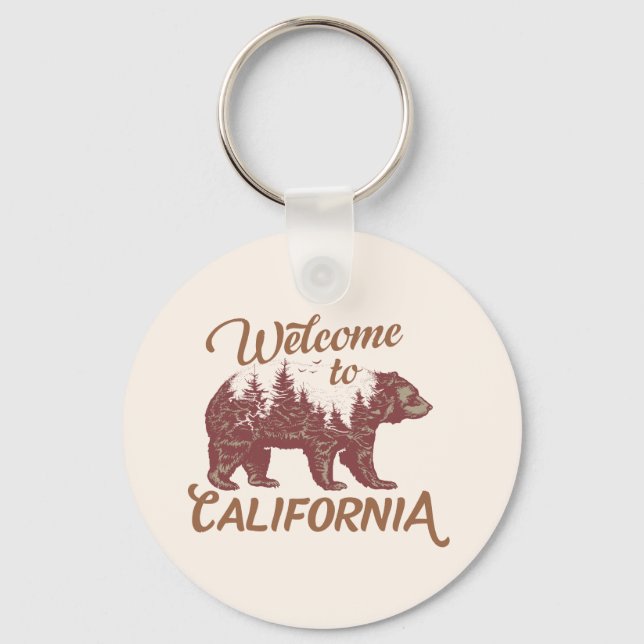 Welcome to California Bear Forest  Key Ring (Front)