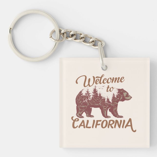 Welcome to California Bear Forest  Key Ring (Front)