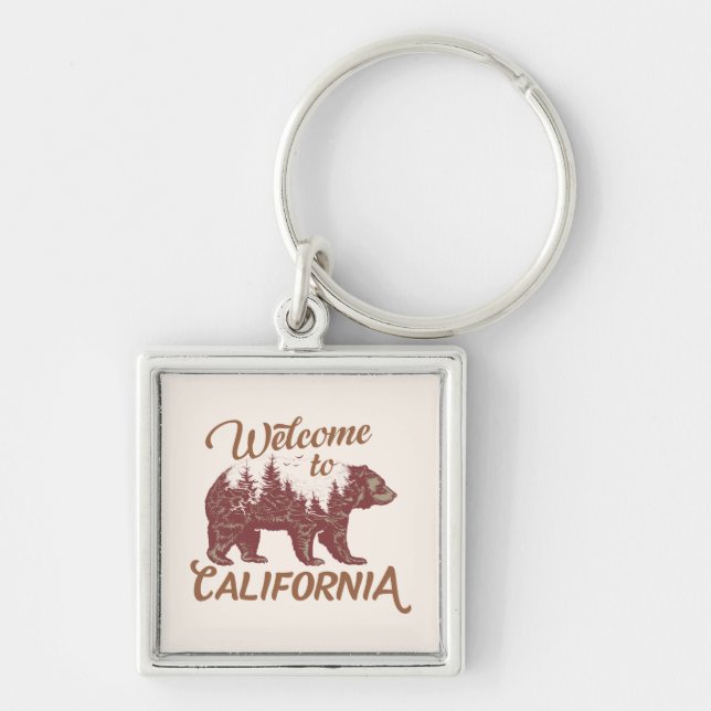 Welcome to California Bear Forest  Key Ring (Front)