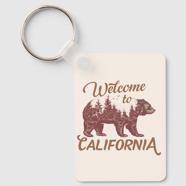 Welcome to California Bear Forest  Key Ring (Front)