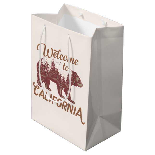 Welcome to California Bear Forest  Medium Gift Bag (Back Angled)