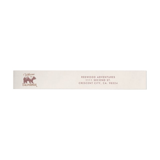 Welcome to California Bear Forest  Wraparound Address Label (Individual)