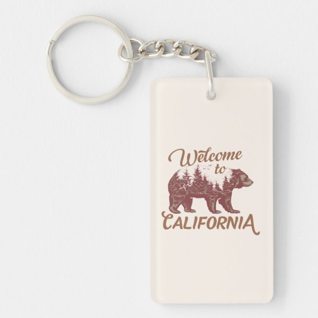 Welcome to California Bear Key Ring (Front)