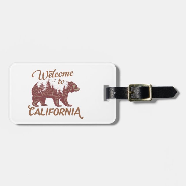 Welcome to California Bear Luggage Tag (Front Horizontal)