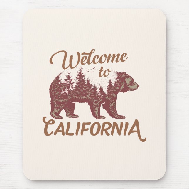 Welcome to California Bear Mouse Pad (Front)