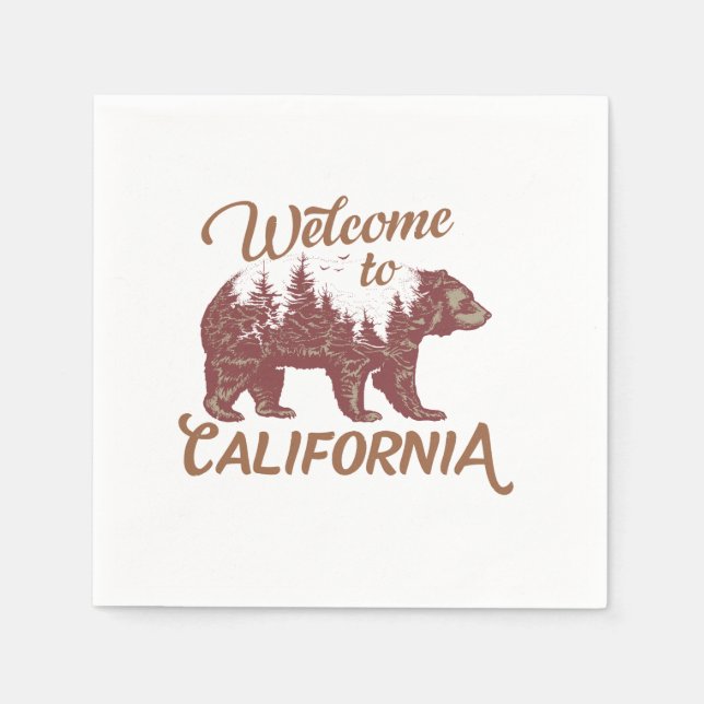 Welcome to California Bear Napkin (Front)