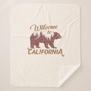 Welcome to California Bear Sherpa Blanket