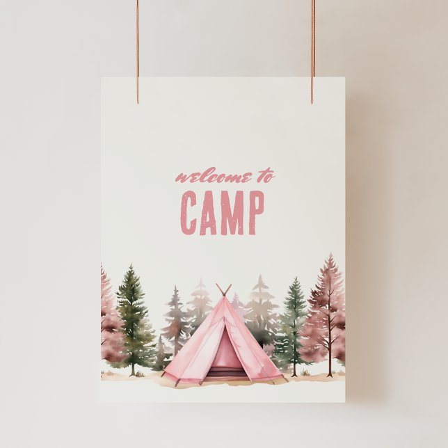 Welcome to Camp Pink Tent Camping Poster (Creator Uploaded)