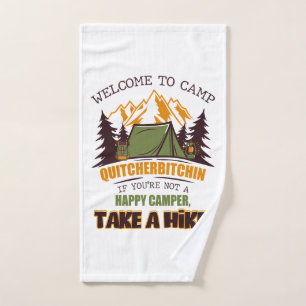 Welcome To Camp Quitcherbitchin Happy Camper Bath Towel Set