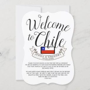 Welcome to Chile   Destination Wedding Custom Invitation