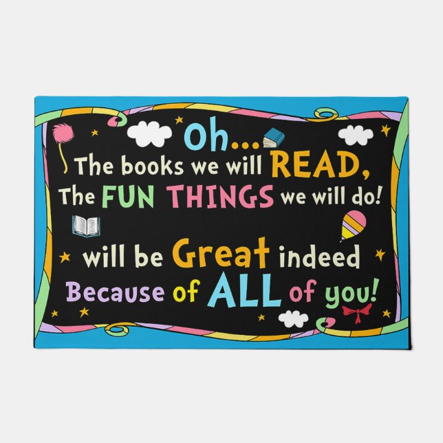 Welcome To Classroom Door Mat, Funny Teacher Gifts Doormat (Front)