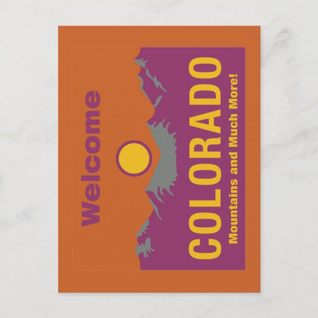 Welcome to Colorado - USA Road Sign Postcard (Front)
