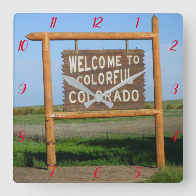 Welcome to Colourful Colorado Wall Clock (Front)