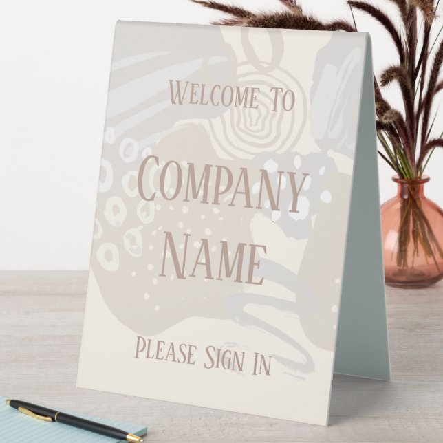 Welcome To Company Abstract Shapes Grey Cream (In SItu (Table))