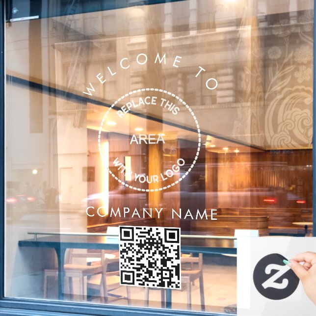 Welcome to Company Name Logo QR Code (Cafe Window)
