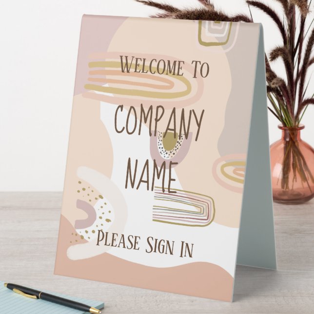 Welcome To Company Name Trendy Rainbow Pattern (In SItu (Table))