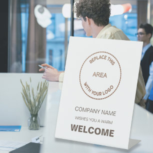 Welcome To Company Or Event Your Logo Pedestal Sign
