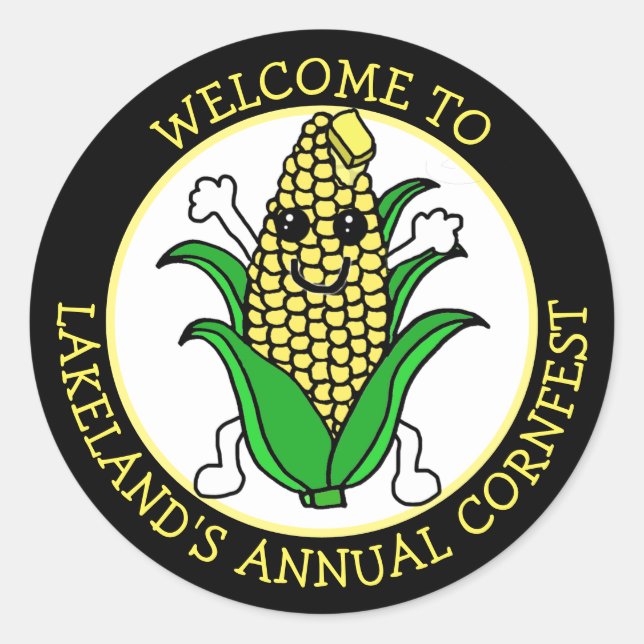 Welcome to Cornfest Personalised  Classic Round Sticker (Front)