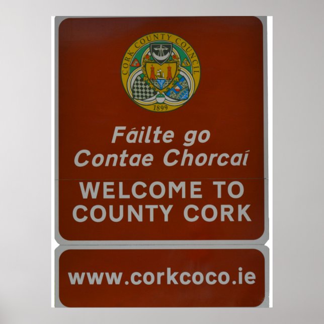 Welcome to County Cork, Ireland Poster (Front)